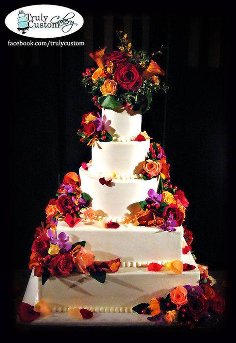 Buttercream Wedding Cake With Fresh Flowers 