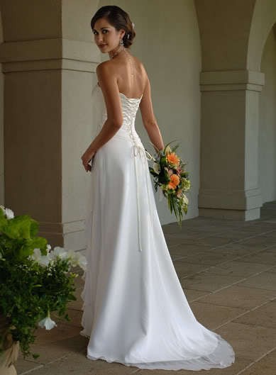 chiffon wedding dress