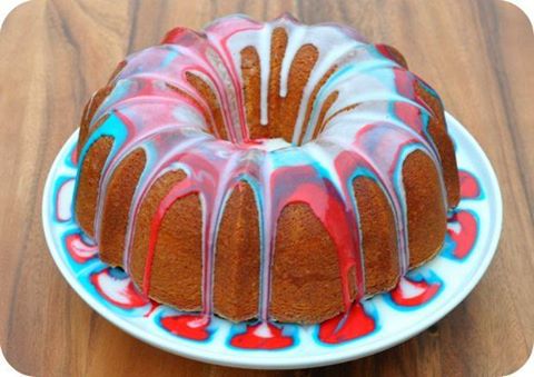 4th of July Red White Blue Pound Cake